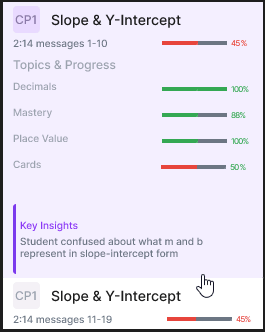 Key Insights card with color-coded progress meters