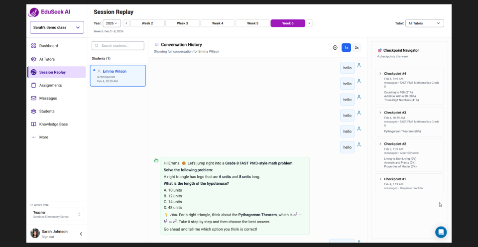 Eduseek.AI platform dashboard overview