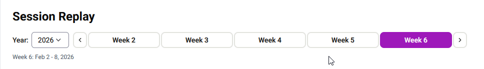 Old calendar navigation requiring many clicks to reach a session