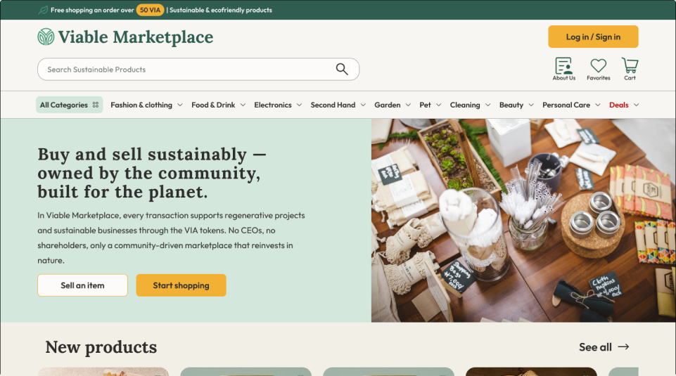 Redesigned storefront header with a logo, single primary CTA, and free shipping utility bar